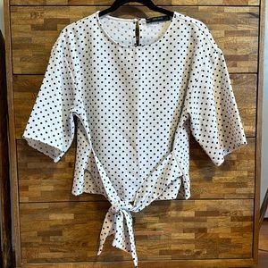 ZARA polka dot 3/4 sleeve top